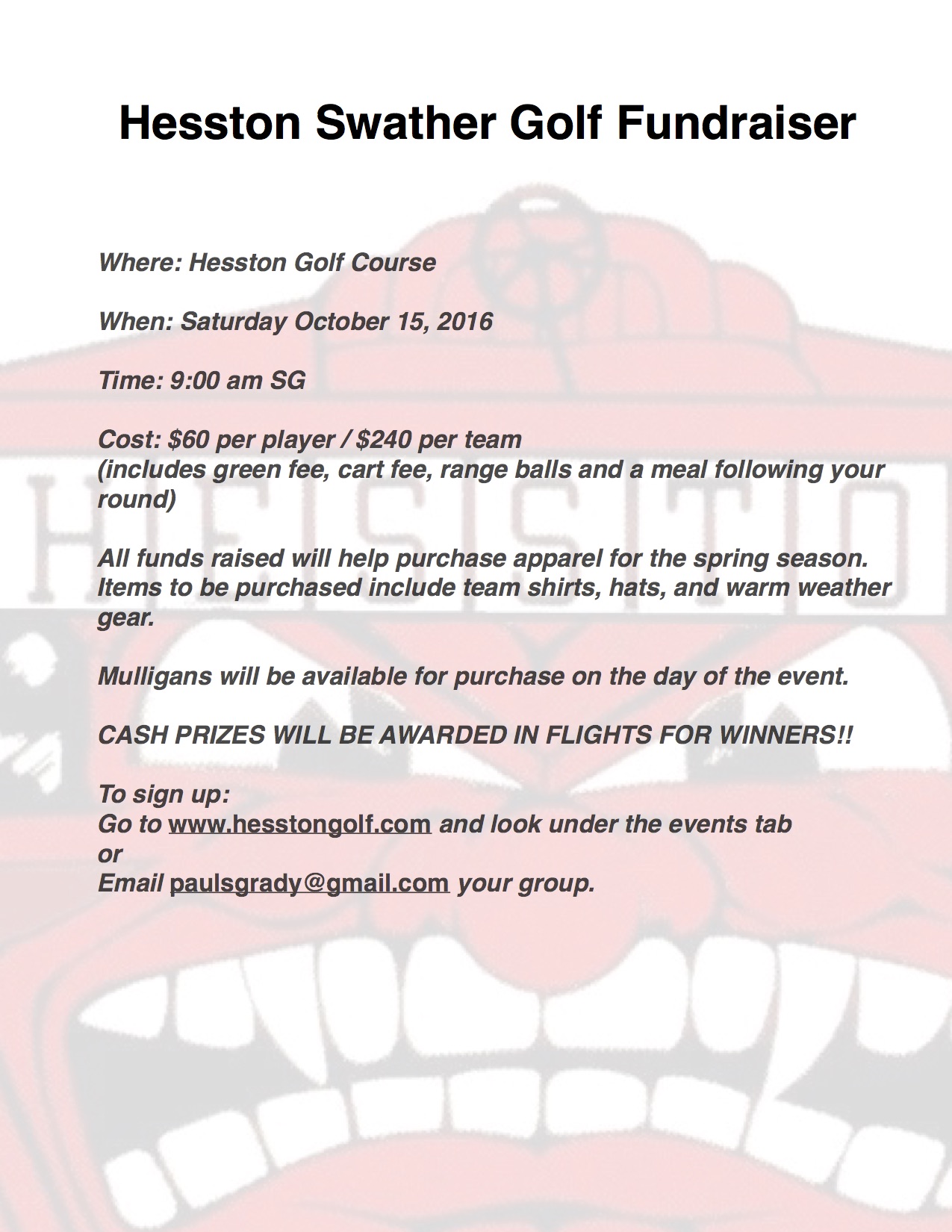 Swather Golf Fundraiser Updated Date